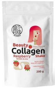 SHAKE KOLAGENOWY Z KERATYNĄ, CYNKIEM I MALINĄ 200 g - DIET-FOOD