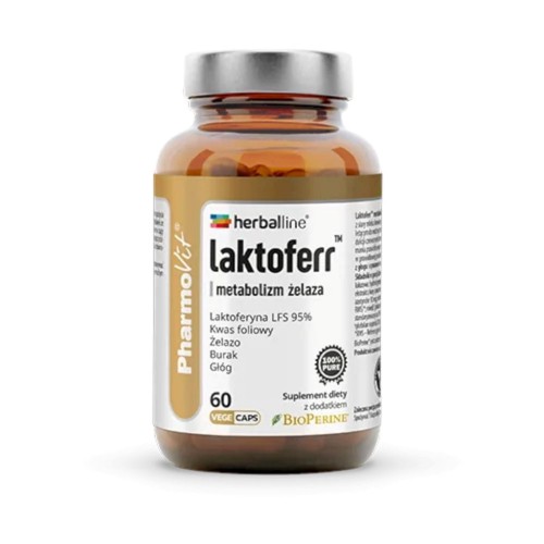 KAPSUŁKI NA METABOLIZM ŻELAZA (LAKTOFERR) BEZGLUTENOWE 60 szt. - PHARMOVIT (HERBALLINE)-1 33264 