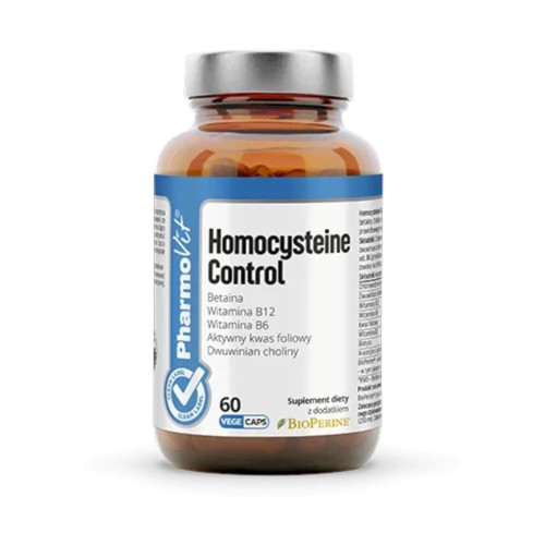 KAPSUŁKI NA METABOLIZM HOMOCYSTEINY (HOMOCYSTEINE CONTROL) BEZGLUTENOWE 60 szt. - PHARMOVIT (CLEAN LABEL)-1 33268 