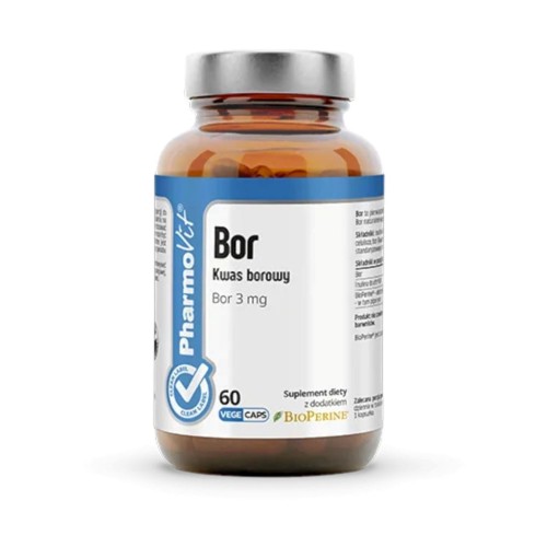 KWAS BOROWY (3 mg) BEZGLUTENOWY 60 KAPSUŁEK - PHARMOVIT (CLEAN LABEL)-1 33270 