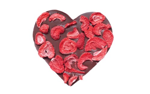 CZEKOLADA MLECZNA Z TRUSKAWKAMI W KSZTAŁCIE SERCA BEZ DODATKU CUKRÓW BEZGLUTENOWA 80 g - SANTINI-1 33327 