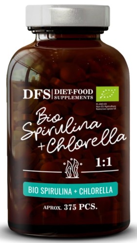 CHLORELLA + SPIRULINA BIO 375 TABLETEK - DIET-FOOD-1 33351 