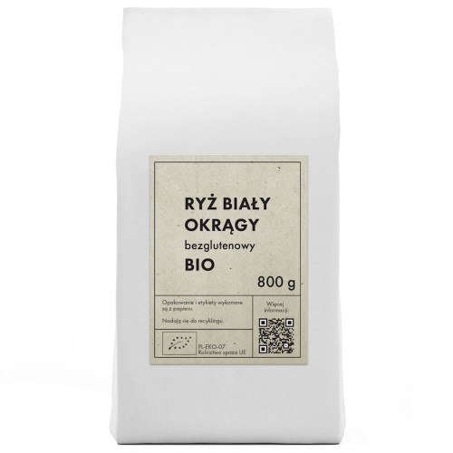 RYŻ BIAŁY OKRĄGŁY BEZGLUTENOWY BIO 800 g - THE PLANET-1 33439 
