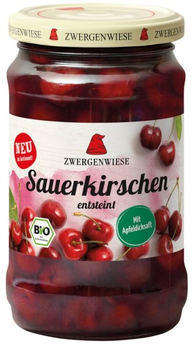 WIŚNIE W LEKKIM SYROPIE BEZGLUTENOWE BIO 360 g (195 g) (SŁOIK) - ZWERGENWIESE-1 33450 