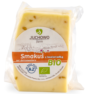 SER ŻÓŁTY DOJRZEWAJĄCY Z KOZIERADKĄ SMAKUŚ BIO (około 0,30 kg) - JUCHOWO (NA ZAMÓWIENIE)