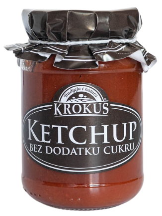 KETCHUP BEZ DODATKU CUKRÓW BEZGLUTENOWY 180 g - KROKUS-1 33505 