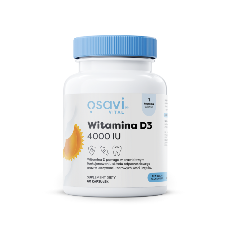 WITAMINA D3 100 µg (4000 j.m) BEZGLUTENOWA 60 KAPSUŁEK - OSAVI-1 33571 