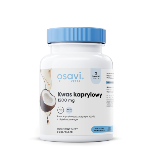 KWAS KAPRYLOWY (1200 mg) BEZGLUTENOWY 60 KAPSUŁEK - OSAVI-1 33580 