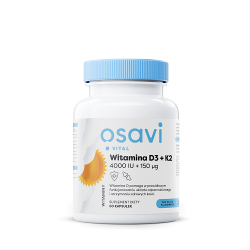 WITAMINA K2 + D3 BEZGLUTENOWA 60 KAPSUŁEK - OSAVI-1 33581 