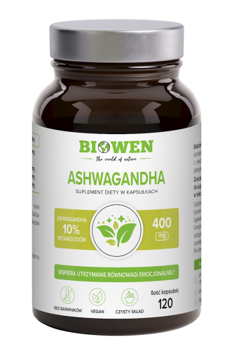 ASHWAGANDHA EKSTRAKT (400 mg) 120 KAPSUŁEK - BIOWEN-1 33608 