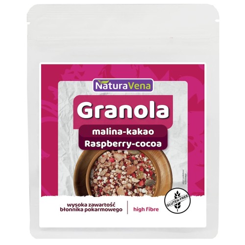 GRANOLA MALINA-KAKAO BEZGLUTENOWA 200 g - NATURAVENA-1 33616 