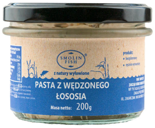 PASTA Z ŁOSOSIA WĘDZONEGO BEZGLUTENOWA 200 g - SMOLIN FISH (NA ZAMÓWIENIE)-1 33631 