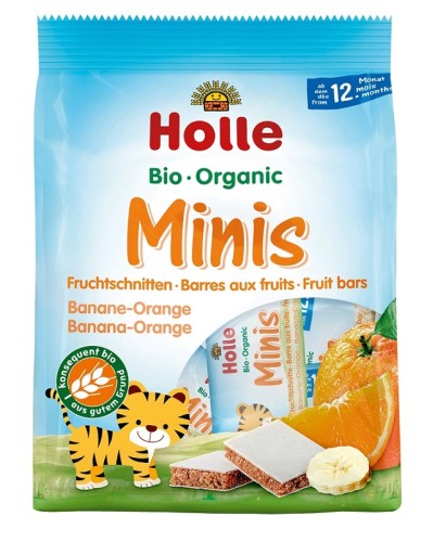 BATONY MINI BANAN - POMARAŃCZA OD 12 MIESIĄCA BIO (8 x 12,5 g) 100 g - HOLLE-1 33696 
