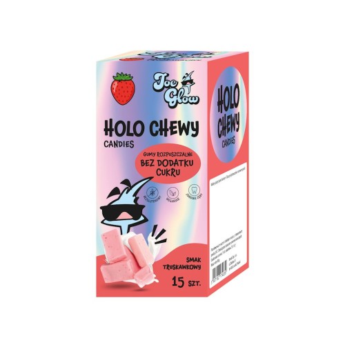GUMY ROZPUSZCZALNE O SMAKU TRUSKAWKOWYM BEZ DODATKU CUKRÓW BEZGLUTENOWE (15 szt.) 90 g - JOE GLOW-1 33742 