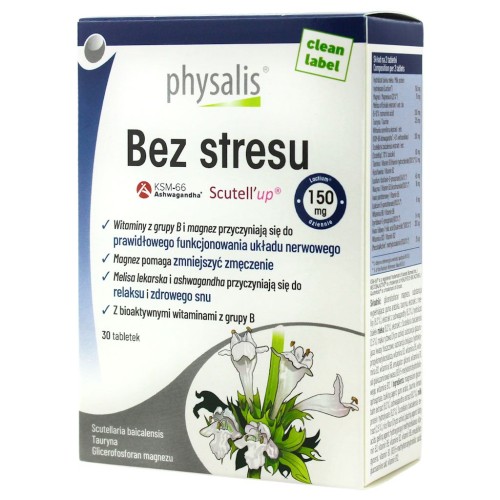 TABLETKI NA REDUKCJĘ STRESU 30 szt. - PHYSALIS-1 33762 