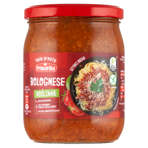 SOS WEGAŃSKI BOLOGNESE BEZGLUTENOWY 470 g - PRIMAVIKA-1 33814 