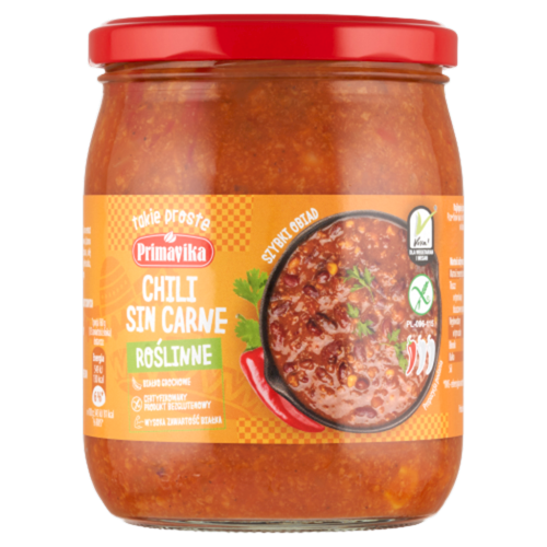 SOS WEGAŃSKI CHILI SIN CARNE BEZGLUTENOWY 470 g - PRIMAVIKA-1 33815 