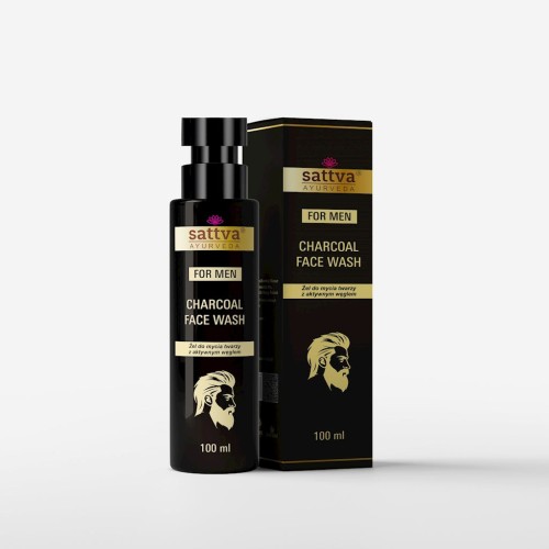 ŻEL DO MYCIA TWARZY Z AKTYWNYM WĘGLEM 100 ml - SATTVA-1 33840 