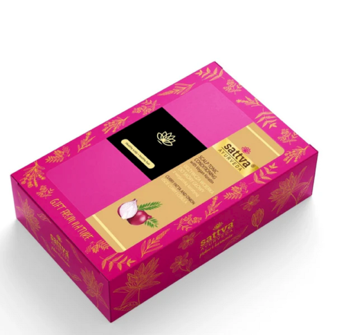 ZESTAW PREZENTOWY WCIERKA ODŻYWCZA Z WEGAŃSKA KERATYNĄ + SZCZOTKA DO MASAŻU GŁOWY - SATTVA-1 33844 