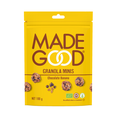 GRANOLA KULKI Z CZEKOLADĄ I BANANEM BEZGLUTENOWE BIO 100 g - MADEGOOD-1 33877 