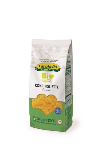 MAKARON (KUKURYDZIANO - RYŻOWY) CONCHIGLIETTE BEZGLUTENOWY BIO 340 g - FARABELLA-1 33901 