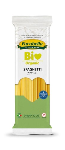 MAKARON (KUKURYDZIANO - RYŻOWY) SPAGHETTI BEZGLUTENOWY BIO 340 g - FARABELLA-1 33903 