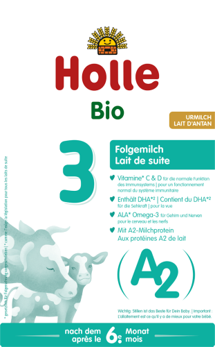 MLEKO A2 KROWIE 3 NASTĘPNE DLA NIEMOWLĄT PO 6 MIESIĄCU BIO 400 g - HOLLE-1 33930 