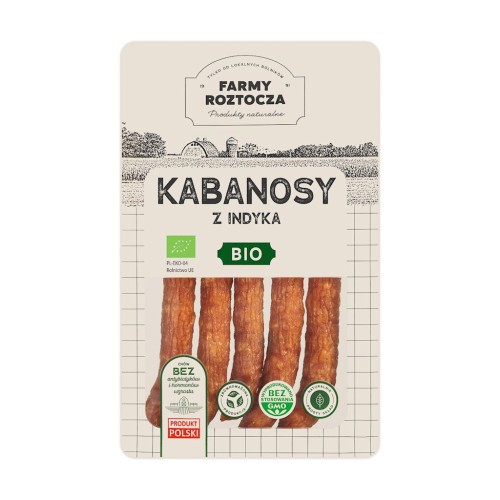 KABANOSY Z INDYKA BIO 160 g - FARMY  ROZTOCZA (NA ZAMÓWIENIE)-1 33934 