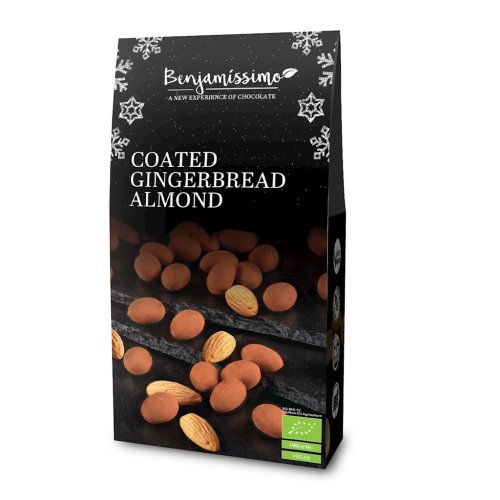 MIGDAŁY W CZEKOLADZIE PIERNIKOWEJ Z POSYPKĄ BEZGLUTENOWE BIO 60 g - BENJAMISSIMO (PRODUKT SEZONOWY)-1 33945 