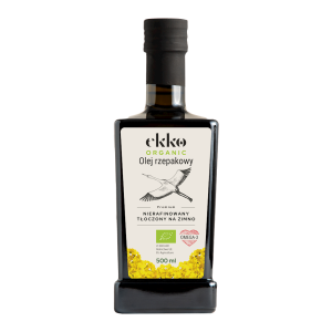 OLEJ RZEPAKOWY TŁOCZONY NA ZIMNO OMEGA-3 BIO 500 ml - EKKO