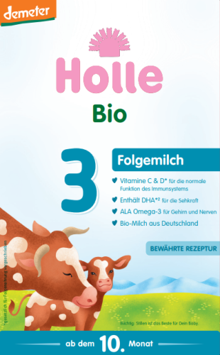 MLEKO KROWIE 3 NASTĘPNE DLA NIEMOWLĄT PO 6 MIESIĄCU DEMETER BIO 600 g - HOLLE-1 33952 