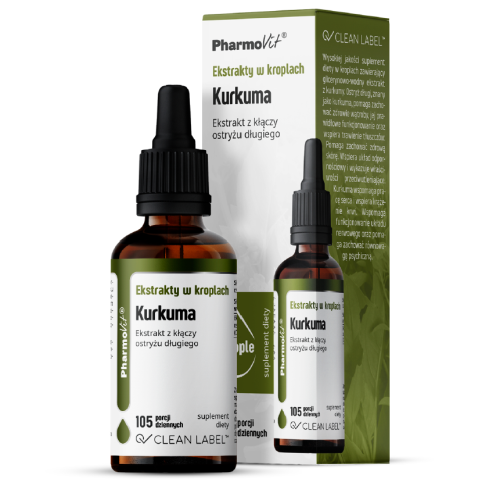 EKSTRAKTY W KROPLACH KURKUMA BEZGLUTENOWE 30 ml - PHARMOVIT (CLEAN LABEL)-1 34065 