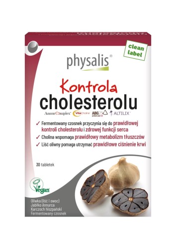 TABLETKI NA PRAWIDŁOWY POZIOM CHOLESTEROLU 30 szt. - PHYSALIS-1 34086 