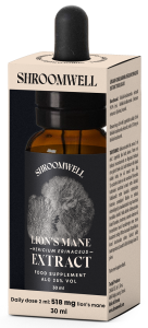 GRZYBY SOPLÓWKA JEŻOWATA (LION'S MANE) EKSTRAKT W KROPLACH 30 ml - SHROOMWELL