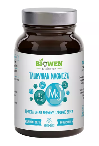 TAURYNIAN MAGNEZU + WITAMINA B6 BEZGLUTENOWY 100 KAPSUŁEK -  BIOWEN-1 34135 