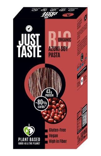 MAKARON PROTEINOWY (Z SOI I FASOLI CZERWONEJ ADZUKI) SPAGHETTI BEZGLUTENOWY BIO 250 g - JUST TASTE-1 34147 
