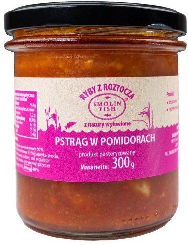 PSTRĄG W POMIDORACH BEZGLUTENOWY 300 g - SMOLIN FISH (NA ZAMÓWIENIE)-1 34194 