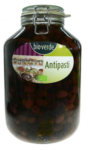 OLIWKI CZARNE KALAMATA BEZ PESTEK Z ZIOŁAMI W OLEJU BIO 4,55 kg (SŁOIK) - BIO-VERDE-1 34213 