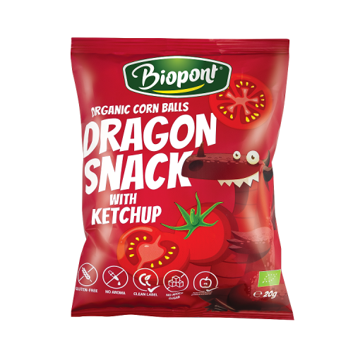 CHRUPKI KUKURYDZIANE O SMAKU KETCHUPU BEZGLUTENOWE BIO 20 g - BIOPONT-1 34249 