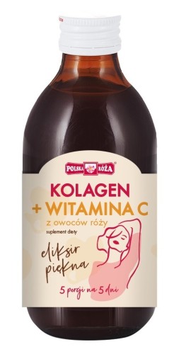 ELIKSIR PIĘKNA - KOLAGEN + WITAMINA C Z OWOCÓW RÓŻY 250 ml - POLSKA RÓŻA-1 34373 