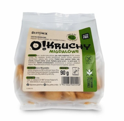 CIASTKA MIGDAŁOWE BEZGLUTENOWE O!KRUCHY 90 g - GLUTENEX-1 34381 