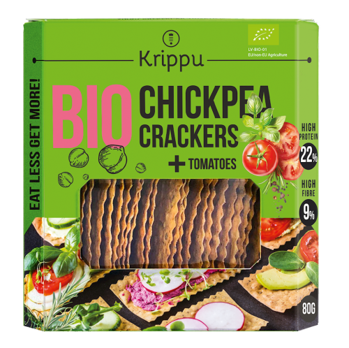 KRAKERSY PROTEINOWE Z CIECIERZYCY Z POMIDOREM BIO 80 g - KRIPPU-1 34385 