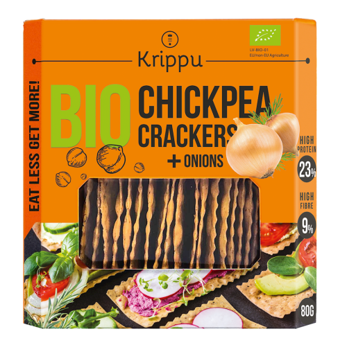 KRAKERSY PROTEINOWE Z CIECIERZYCY Z CEBULĄ BIO 80 g - KRIPPU-1 34386 