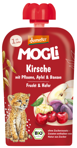 MUS JABŁKO - ŚLIWKA - BANAN - WIŚNIA - OWIES BEZ DODATKU CUKRÓW OD 1 ROKU DEMETER BIO 100 g - MOGLI-1 34399 