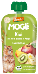 MUS JABŁKO - BANAN - KIWI - MANGO - OWIES BEZ DODATKU CUKRÓW OD 1 ROKU DEMETER BIO 100 g - MOGLI