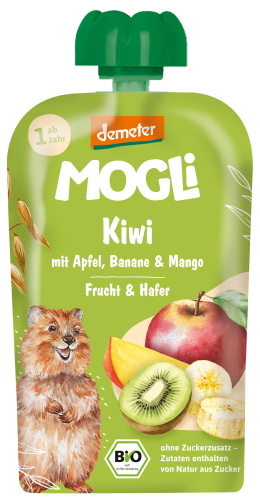 MUS JABŁKO - BANAN - KIWI - MANGO - OWIES BEZ DODATKU CUKRÓW OD 1 ROKU DEMETER BIO 100 g - MOGLI-1 34400 
