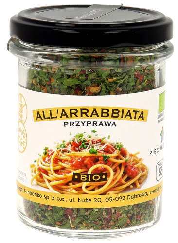 PRZYPRAWA ALL'ARRABBIATA BEZGLUTENOWA BIO 55 g - PIĘĆ PRZEMIAN-1 34457 