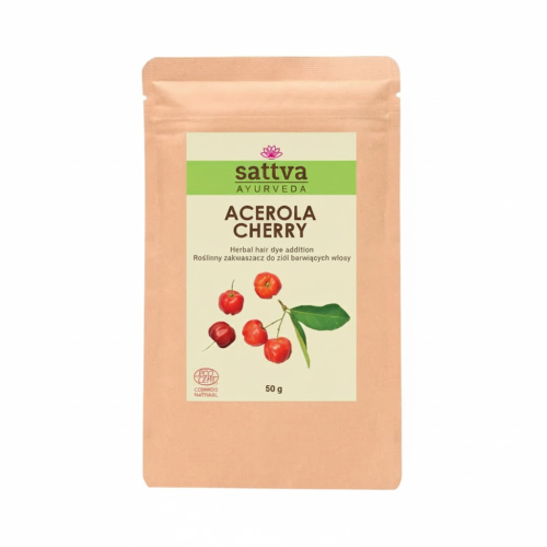 ZAKWASZACZ ROŚLINNY DO ZIÓŁ BARWIĄCYCH WŁOSY ACEROLA CHERRY ECO 50 g - SATTVA (AYURVEDA)-1 34498 
