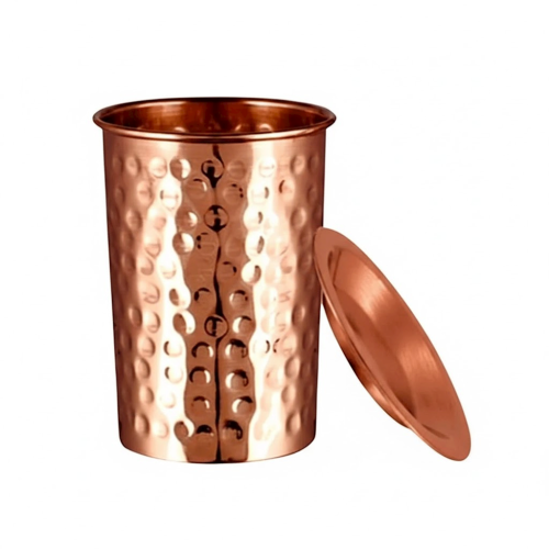 KUBEK MIEDZIANY HAMMER Z PRZYKRYWKĄ 350 ml - SATTVA (AYURVEDA)-1 34505 