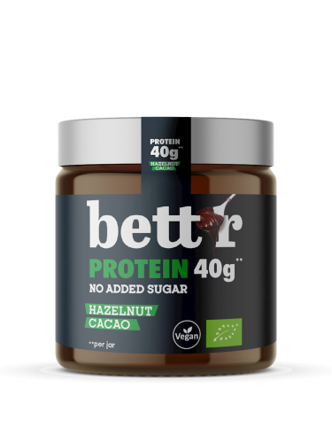 KREM Z ORZECHÓW LASKOWYCH Z KAKAO BEZ DODATKU CUKRÓW BIO 250 g - BETT'R-1 34593 